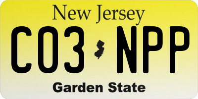NJ license plate C03NPP