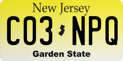 NJ license plate C03NPQ