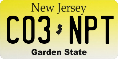 NJ license plate C03NPT