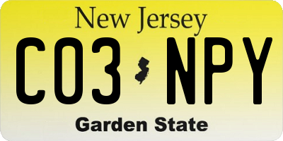 NJ license plate C03NPY