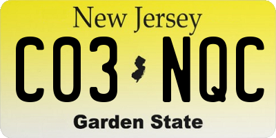 NJ license plate C03NQC