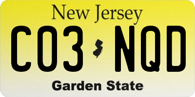 NJ license plate C03NQD