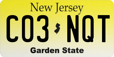NJ license plate C03NQT