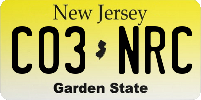 NJ license plate C03NRC