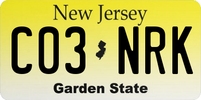 NJ license plate C03NRK