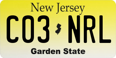 NJ license plate C03NRL