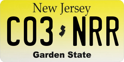 NJ license plate C03NRR
