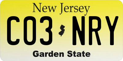 NJ license plate C03NRY