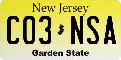 NJ license plate C03NSA