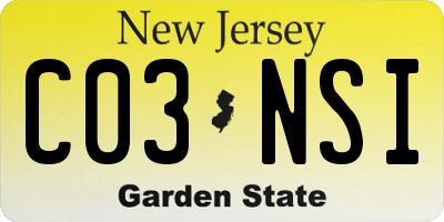 NJ license plate C03NSI