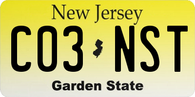 NJ license plate C03NST