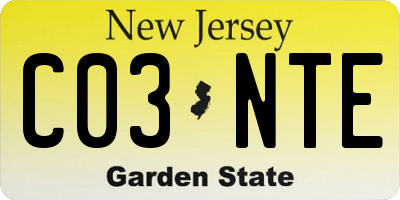 NJ license plate C03NTE