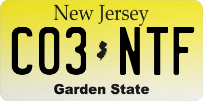 NJ license plate C03NTF