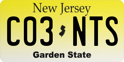 NJ license plate C03NTS