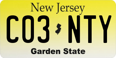 NJ license plate C03NTY