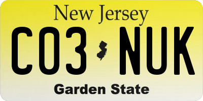 NJ license plate C03NUK