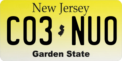 NJ license plate C03NUO