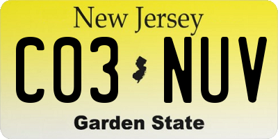 NJ license plate C03NUV