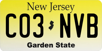 NJ license plate C03NVB
