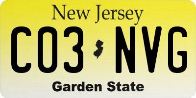 NJ license plate C03NVG