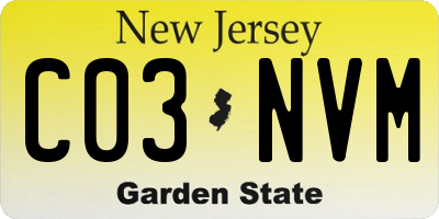 NJ license plate C03NVM