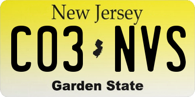 NJ license plate C03NVS