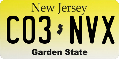 NJ license plate C03NVX