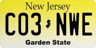 NJ license plate C03NWE