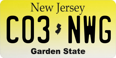 NJ license plate C03NWG