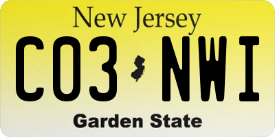 NJ license plate C03NWI