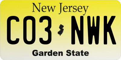 NJ license plate C03NWK