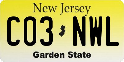 NJ license plate C03NWL