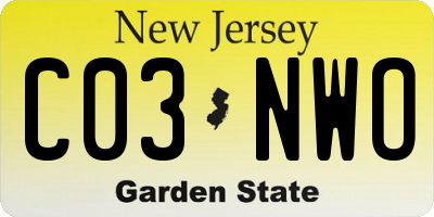 NJ license plate C03NWO