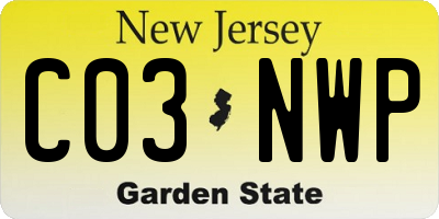 NJ license plate C03NWP