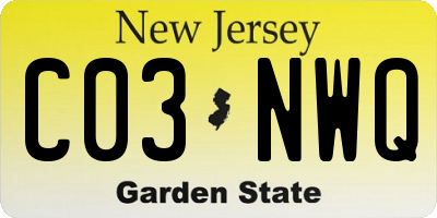 NJ license plate C03NWQ