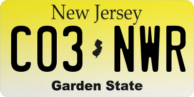 NJ license plate C03NWR