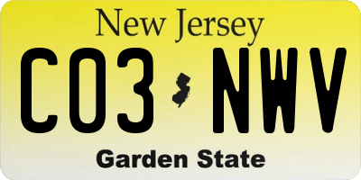 NJ license plate C03NWV