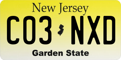 NJ license plate C03NXD