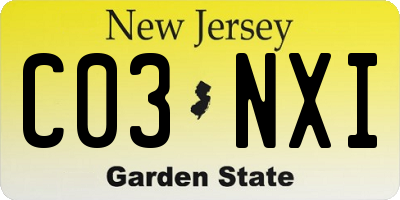 NJ license plate C03NXI