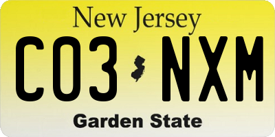 NJ license plate C03NXM