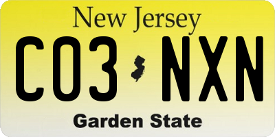 NJ license plate C03NXN