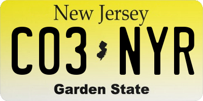 NJ license plate C03NYR