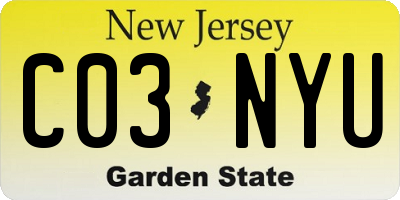 NJ license plate C03NYU