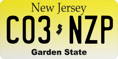 NJ license plate C03NZP