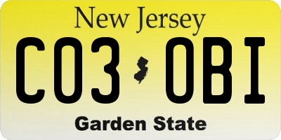 NJ license plate C03OBI
