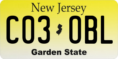 NJ license plate C03OBL