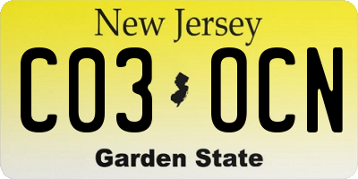 NJ license plate C03OCN