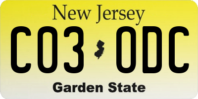 NJ license plate C03ODC