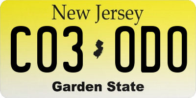 NJ license plate C03ODO
