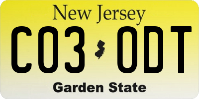NJ license plate C03ODT